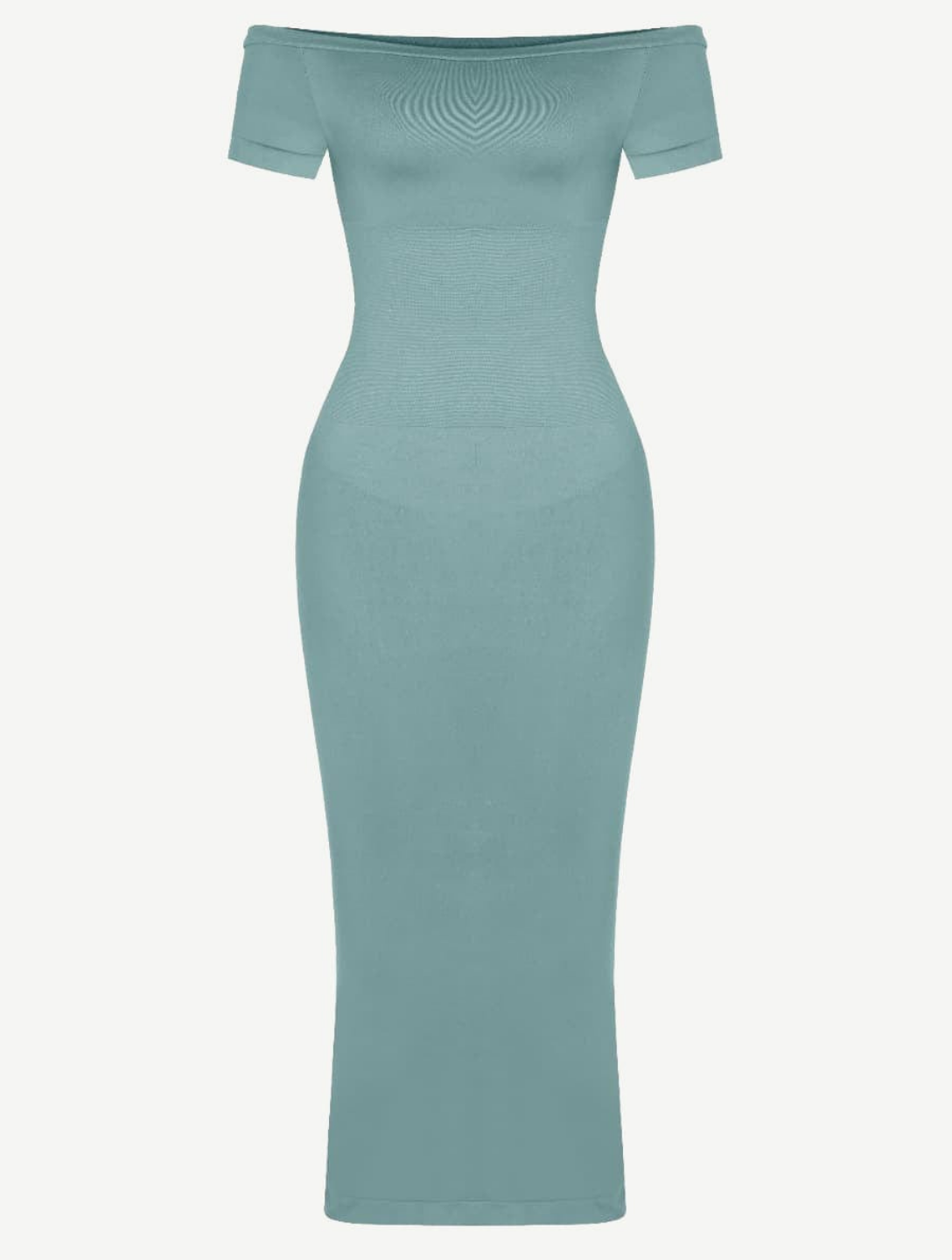 Robe fendue shapewear à épaules découvertes