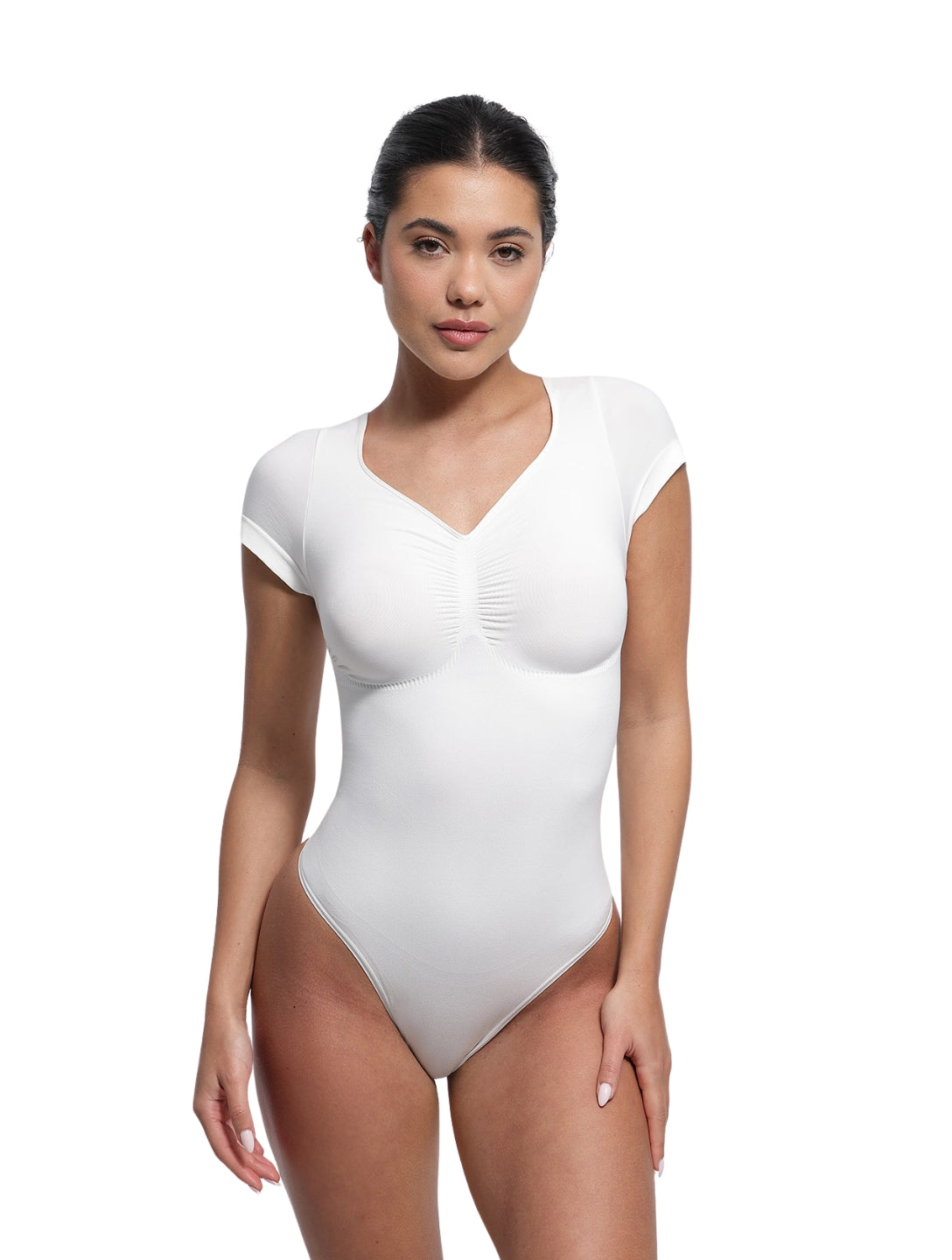 Body T-shirt Sculptant à Col en V
