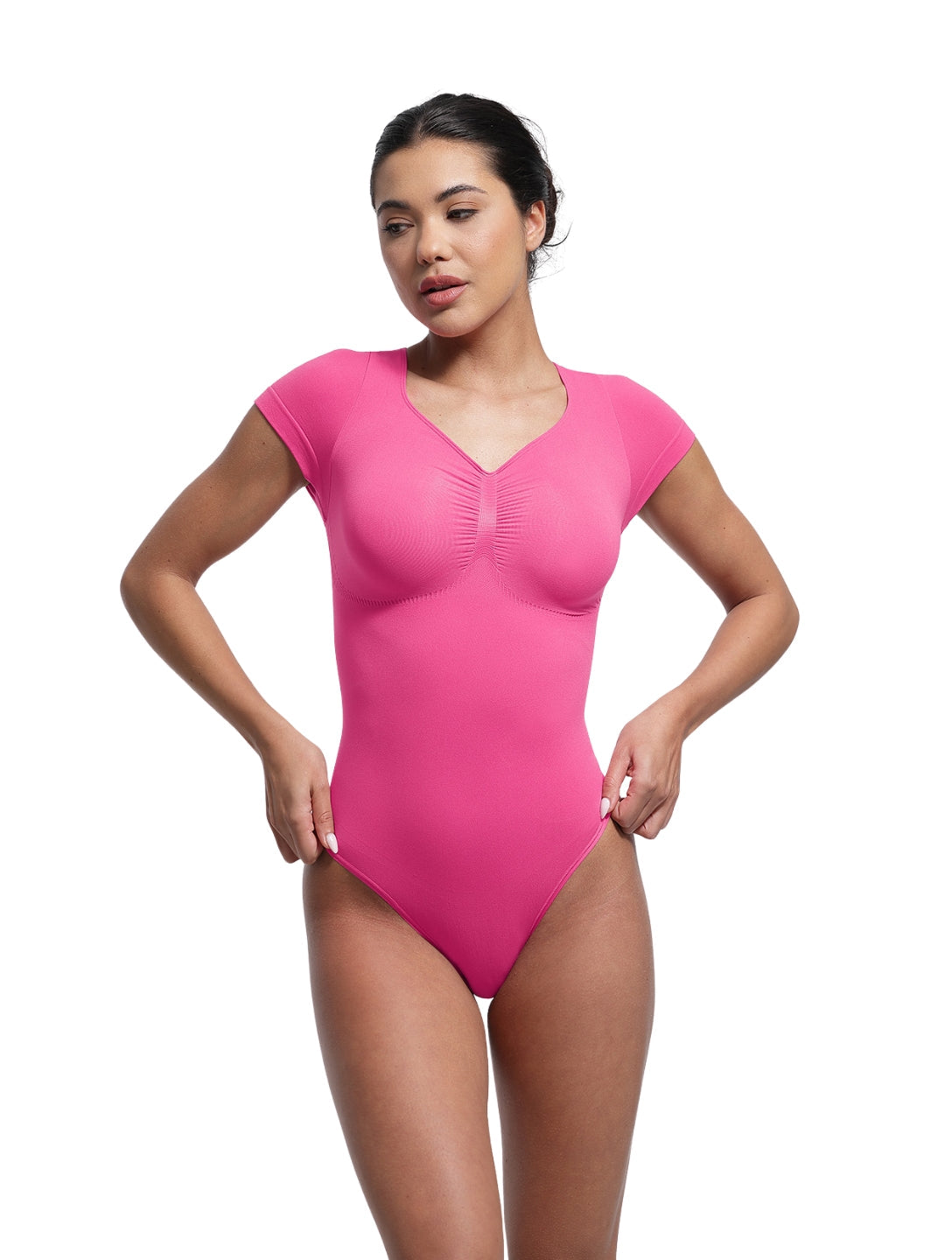 Body T-shirt Sculptant à Col en V