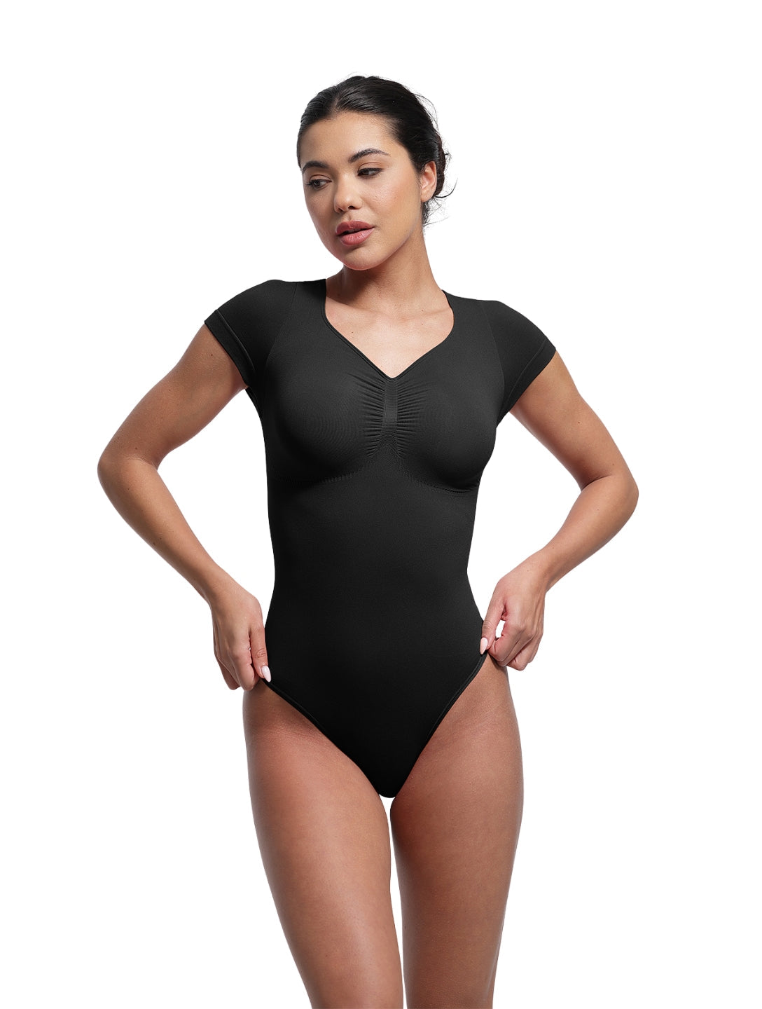Body T-shirt Sculptant à Col en V