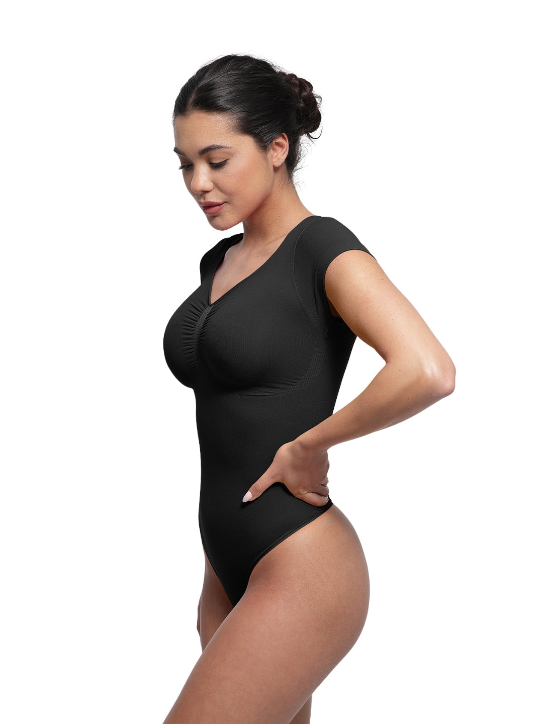 Body T-shirt Sculptant à Col en V