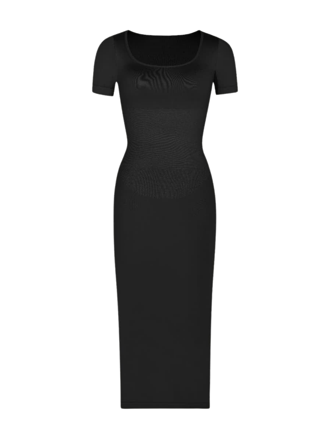 Robe midi fendue bodycon shapewear avec manches courtes