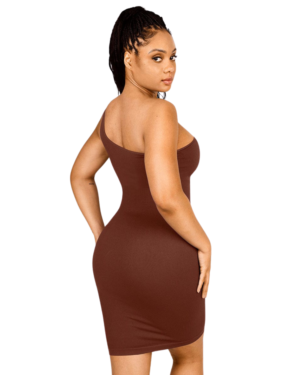 Mini robe shapewear asymétrique