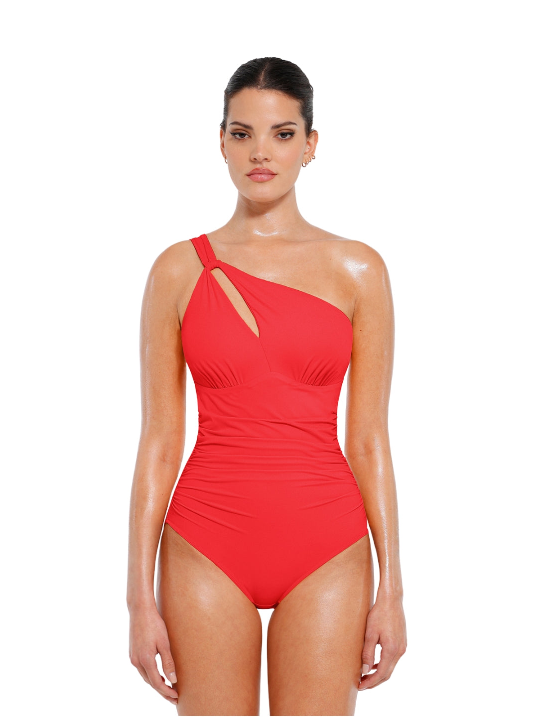 Maillot de bain gainant asymétrique à épaule dénudée