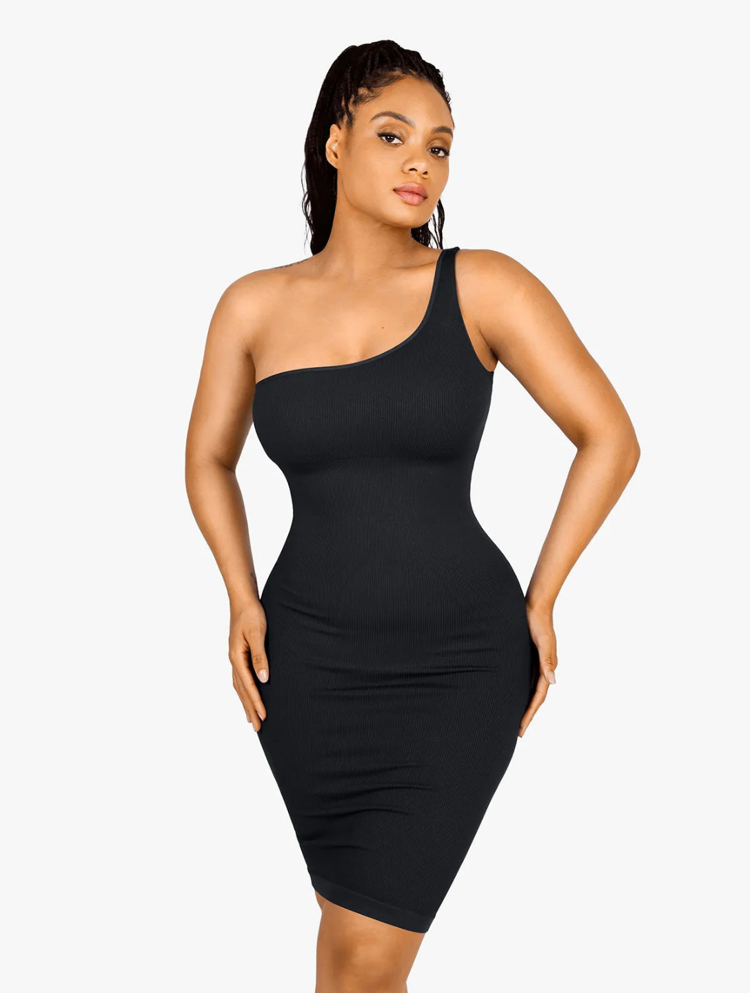 Mini robe shapewear asymétrique
