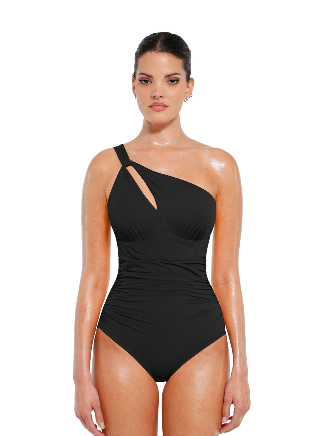 Maillot de bain gainant asymétrique à épaule dénudée